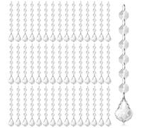 Lot de 100 perles décoratives en cristal acrylique transparent à suspendre pour centres de table, lustres, décoration de mariage