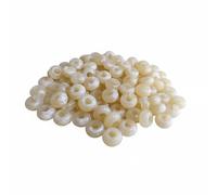Lot de 100 perles d'espacement européennes à grand trou pour la fabrication de bijoux de 14 mm (beige)