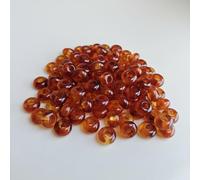 Lot de 100 perles d'espacement européennes à grand trou pour la fabrication de bijoux de 14 mm, grand trou pour bracelets (marron)