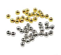 Lot de 100 perles dorées et argentées pour pêche à la mouche ou projets d'artisanat (4 mm argenté)