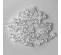 Lot de 100 perles en cristal double cône/bicone 4 mm - Perles en vrac avec trou - Perles tchèques à facettes en acrylique à enfiler - Blanc