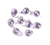 Lot de 100 perles en verre lilas en forme de goutte d'eau, perles à facettes plaquées brillantes, prismes scintillants, breloques pour lustre, boucles d'oreilles, colliers, bracelets, bijoux, loisirs