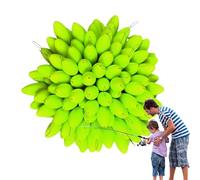 Lot de 100 perles flottantes ovales à sept étoiles pour pêche à la roche - Boules flottantes lumineuses pour l'extérieur