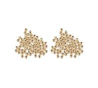 Lot de 100 perles intercalaires rondes en acier inoxydable 304 pour fabrication de bijoux Doré