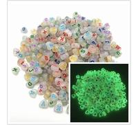 Lot de 100 perles lumineuses en acrylique de forme ovale de 7 mm pour la fabrication de bijoux, bracelets, colliers