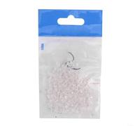 Lot de 100 perles ovales en forme de croix pour leurres de pêche, perles en plastique transparent avec trous de 0 8 mm pour un enfilage facile de la ligne (petit transparent)