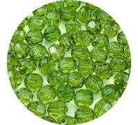 Lot de 100 perles rondes à facettes en acrylique de 12 mm pour travaux manuels, couture, artisanat, décoration, colliers, bracelets, boucles d'oreilles, fabrication de bijoux (vert gazon)