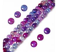 Lot de 100 perles rondes en agate veine de dragon violette de 8 mm pour la fabrication de bijoux
