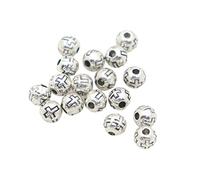 Lot de 100 perles rondes en forme de croix de 5 mm - Perles catholiques décoratives faites à la main - Pour fabrication de bijoux religieux et de colliers