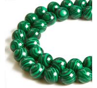 Lot de 100 perles rondes en malachite naturelle de 6 mm pour la fabrication de bijoux et d'artisanat