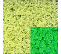 Lot de 100 perles rondes en verre pressé de 4 mm, petites perles à enfiler, phosphorescentes sous UV, jaune uranium