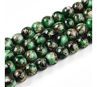 Lot de 100 perles rondes opaques de 8 mm en verre peint pour la fabrication de boucles d'oreilles, colliers, bracelets, bijoux, loisirs créatifs, trou : 1,2 mm, vert