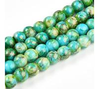 Lot de 100 perles rondes opaques de 8 mm en verre peint pour la fabrication de boucles d'oreilles, colliers, bracelets, bijoux, travaux manuels - Trou : 1,2 mm - Vert citron
