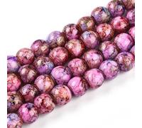 Lot de 100 perles rondes opaques de 8 mm en verre peint pour la fabrication de boucles d'oreilles, colliers, bracelets, bijoux, loisirs créatifs, trou : 1,2 mm, camélia