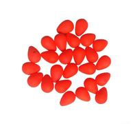 Lot de 100 perles visuelles à pointe flottante avec trou central pour la pêche - Indicateur de flotteur accrocheur (50 pièces) - Rouge
