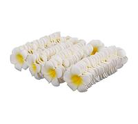 Lot de 100 pétales de fleurs de frangipanier artificielles hawaïennes en mousse Blanc 5 cm