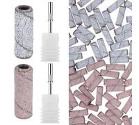 Lot de 100 petites bandes abrasives à ongles, 150 et 240 grit pour perceuse à ongles, mini manchons abrasifs avec 2 embouts de ponçage pour ongles, bandes abrasives, ponceuses à ongles pour manucure