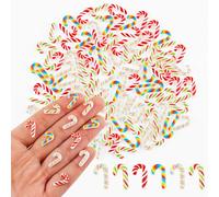 Lot de 100 petites cannes de Noël colorées pour maison de poupée, décoration en micro résine pour travaux manuels, mini choses pour jardin féérique, décoration d'aménagement paysager