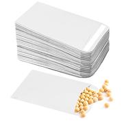 Lot de 100 petites enveloppes blanches autocollantes pour salaire, semences, pièces, perles, petits articles, 10 x 6 cm
