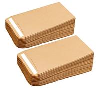Lot de 100 petites enveloppes marron autocollantes en papier kraft pour salaires, graines, pièces de monnaie, perles ou timbres (10 x 6 cm)