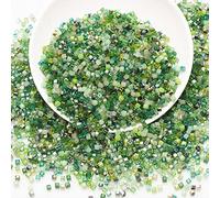 Lot de 100 petites perles carrées en verre multicolores simulées - Perles de cristal - Perles en verre - Pour artisanat, bracelets, bijoux, bagues, colliers, cadeaux, boucles d'oreilles - 4 mm - Vert