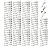 Lot de 100 petites pinces à cheveux crocodiles argentées unies en forme de bec de canard - Pinces à cheveux crocodiles - Pinces à cheveux - Accessoires de bricolage pour femme et fille (30 mm)