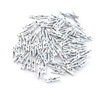Lot de 100 petites pinces décoratives en bois - Blanc naturel - 2,5 cm (SD-DK-100-White)