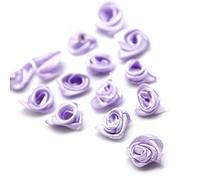 Lot de 100 petites roses artificielles de 1,5 cm - Têtes de roses en satin - Applications pour bricolage - Patchs décoratifs - Mini roses en tissu - Accessoires de bricolage - Décoration de fête,