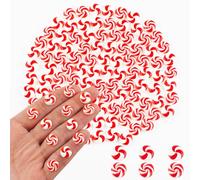 Lot de 100 petites sucettes de Noël à la menthe poivrée pour maison de poupée, décoration en micro résine pour travaux manuels, mini choses pour jardin féérique, décoration d'aménagement paysager