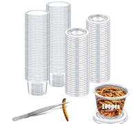Lot de 100 petites tasses en plastique pour nourriture et eau pour reptiles, lézards à crête et lézards de petite taille, 30 ml