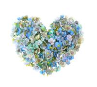 Lot de 100 petites têtes de fleurs artificielles en soie - 2,5 cm - Pour fête de mariage, chaussures, chapeaux, couronnes, loisirs créatifs, gâteaux, vase (mélange de bleu)