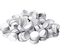 Lot de 100 petits bouchons filetés en aluminium de qualité supérieure, bouchons à vis avec bord roulé, pour bouteilles en verre borosilicate (28 mm, argenté)