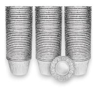 Lot de 100 petits gâteaux en aluminium, 135 ml, 85 x 38 mm, pour cupcakes, galettes salées, utilisables au four et au réfrigérateur, 100 pièces