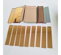 Lot de 100 petits miroirs rectangulaires en verre pour loisirs créatifs, carreaux de mosaïque rectangulaires (or rose, 9,5 x 50,8 mm)