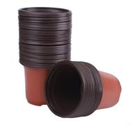 Lot de 100 petits pots de fleurs en plastique de 8,9 cm avec trous de drainage pour herbes, plantes grasses, intérieur et extérieur, rouille