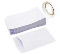 Lot de 100 petits sacs en papier kraft blanc 10 x 6 cm pour cadeaux d'invités, mariage, bonbons, pièces de monnaie