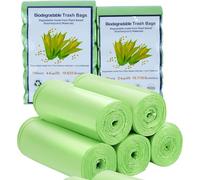 Lot de 100 petits sacs poubelle épais biodégradables de 10 L, étanches et compostables, sacs poubelle à pédale pour poubelles alimentaires de 2 à 12 litres, pour la cuisine, la salle de bain, le