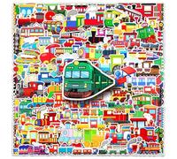 Lot de 100 petits trains de dessins animés autocollants imperméables pour enfants, adolescents, garçons, beaux graffitis, autocollants de circulation, bouteilles d'eau décoratives, skateboard,