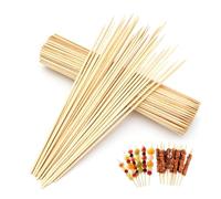 Lot de 100 Pic a Brochette en Bois 20 CM,Pique Brochette Aperitif,HMCEY Brochettes Grillade,Bâtonnets Barbe à Papa,Batonnets Bois,Pics Alimentaire pour Barbecue, Buffets, Fruits, Cocktail, Fêtes
