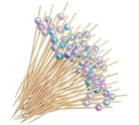 Lot de 100 pics à apéritif robustes avec pour perles arc-en-ciel indispensables pour servir une fête élégante