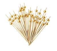 Lot de 100 pics à cocktail décoratifs en bois naturel, cure-dents pour la maison, les fêtes d'anniversaire, les bars, les festivals, les boissons, 16 x 15 x 3 cm
