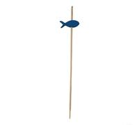 Lot de 100 pics à cocktail en forme de poisson bleu, 12 cm, cure-dents pour fruits, fromage, boulettes de viande, fournitures de fête sous la mer