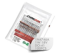 (Lot de 100 pièces) Chanzon 1N4746A 1N4746 Diode Zener de puissance 1W 18V DO-41 (DO-204AL) Diodes axiales 1 Watt 18 Volt