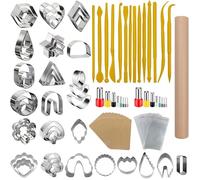 Lot de 100 pièces pour argile polymère 49 formes et 51 accessoires pour création de boucles oreilles et