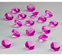 Lot de 100 pierres de décoration en forme de diamants - En acrylique - Pour la décoration de table, Plastique, rose bonbon