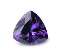 Lot de 100 pierres en oxyde de zirconium synthétique 5A - 3 x 3-10 x 10 mm - Forme trillion - Pour la fabrication de bijoux - Violet - 5 x 5 mm