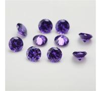 Lot de 100 pierres rondes en oxyde de zirconium 5A de 1,0 à 3,0 mm pour fabrication de bijoux, pendentif, violet, 1,7 mm (100 pièces)