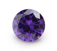 Lot de 100 pierres synthétiques rondes en oxyde de zirconium 5A pour la fabrication de bijoux Violet 3,25-8,5 mm