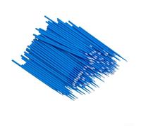 Lot de 100 pinceaux de peinture jetables avec fibres non absorbantes pour voiture et retouche précise de peinture (bleu)