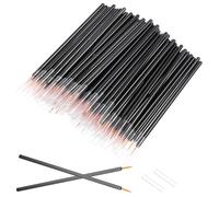 Lot de 100 pinceaux jetables à pointe ultra fine pour eyeliner, pinceau miniatures, noir et fin, pour maquillage des yeux, pinceaux de maquillage (noir)